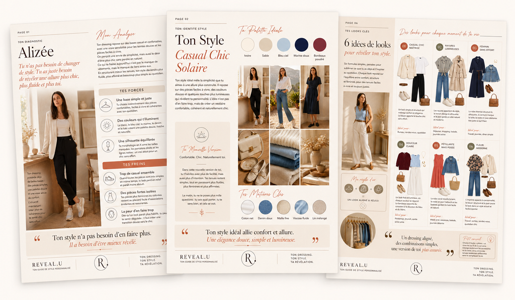 Seiten des Guides: Farbpalette, Looks und persönliche Tipps